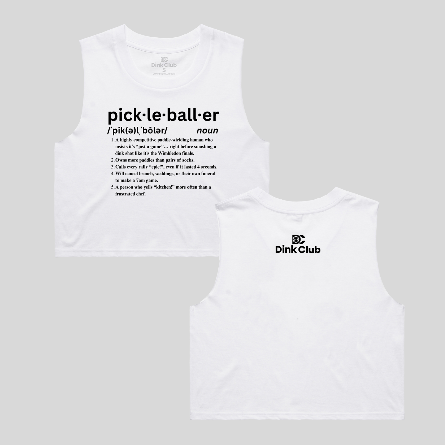 PICKLEBALLER 2.0 CROP TANK