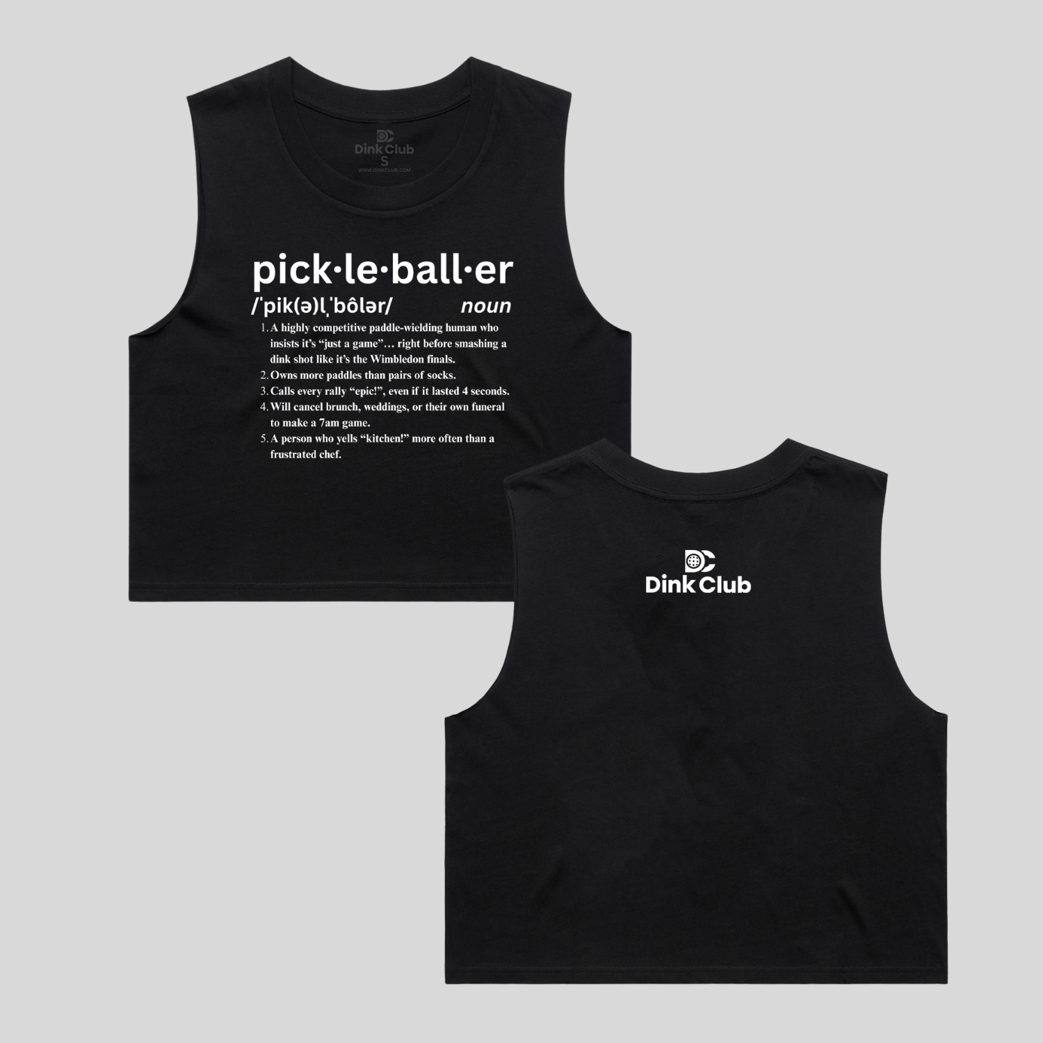 PICKLEBALLER 2.0 CROP TANK