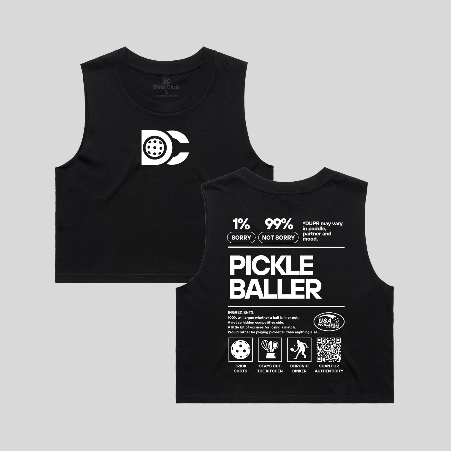 PICKLEBALLER CROP TANK